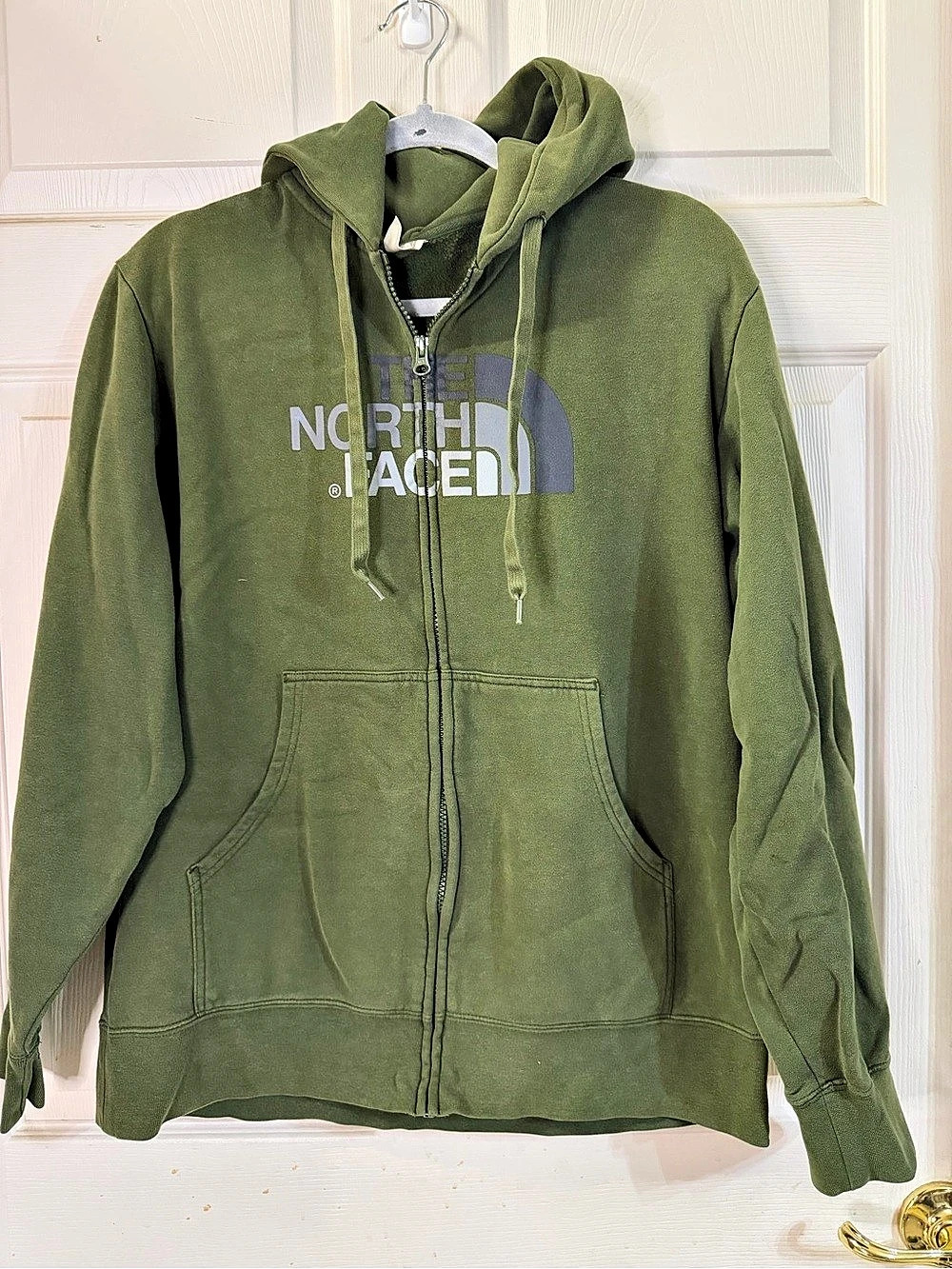 The North Face Men's Army Green Half Dome Full Zip Hoodie Sz L